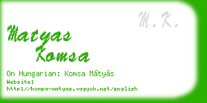 matyas komsa business card